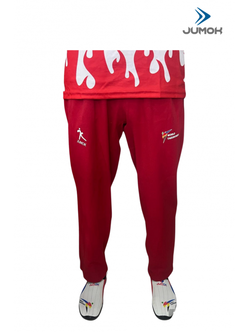 JUMOK FİTİLLİ KIRMIZI TAEKWONDO ANTREMAN PANTALONU