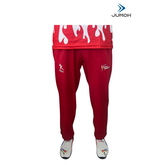 JUMOK FİTİLLİ KIRMIZI TAEKWONDO ANTREMAN PANTALONU
