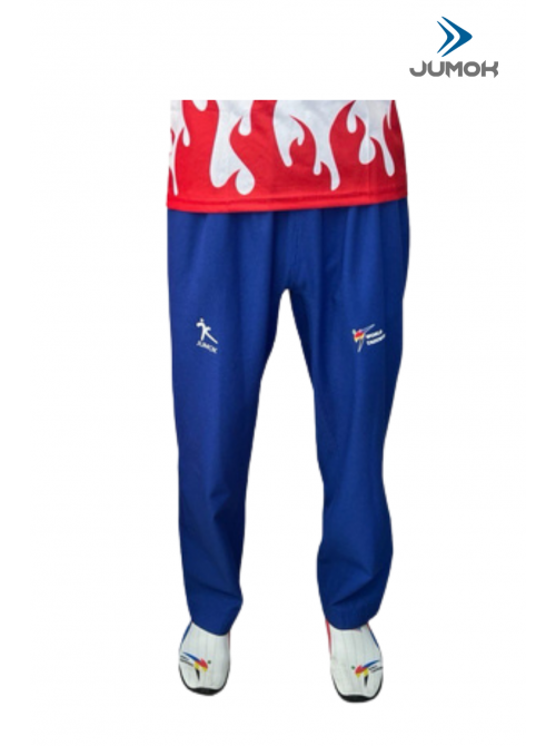 JUMOK FİTİLLİ MAVİ TAEKWONDO ANTREMAN PANTALONU