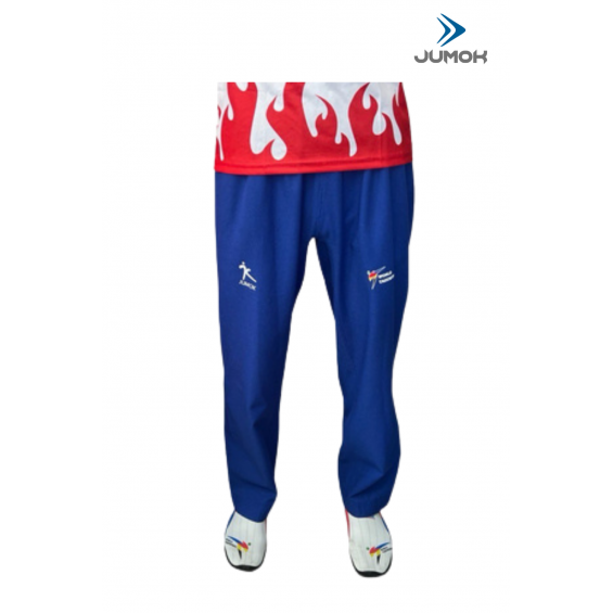 JUMOK FİTİLLİ MAVİ TAEKWONDO ANTREMAN PANTALONU