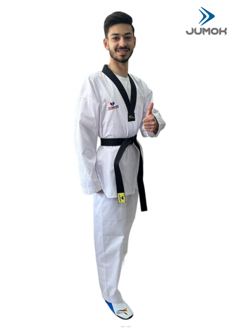 JUMOK SİYAH YAKA TAEKWONDO FİTİLLİ ELBİSE