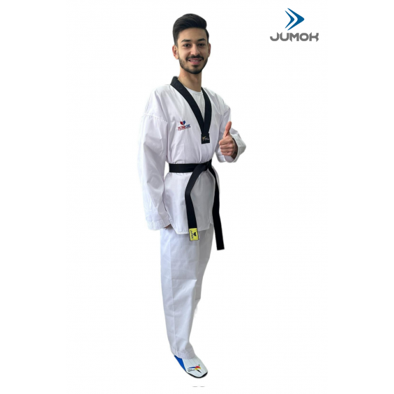JUMOK SİYAH YAKA TAEKWONDO FİTİLLİ ELBİSE