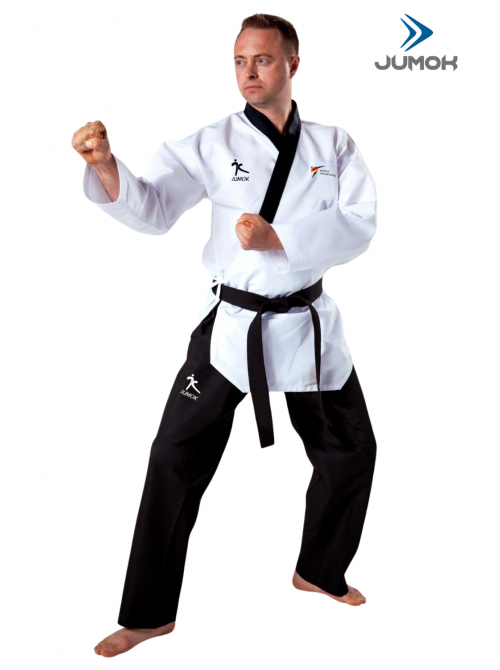 JUMOK SİYAH YAKA GENÇ BÜYÜK ERKEK POOMSE ELBİSESİ