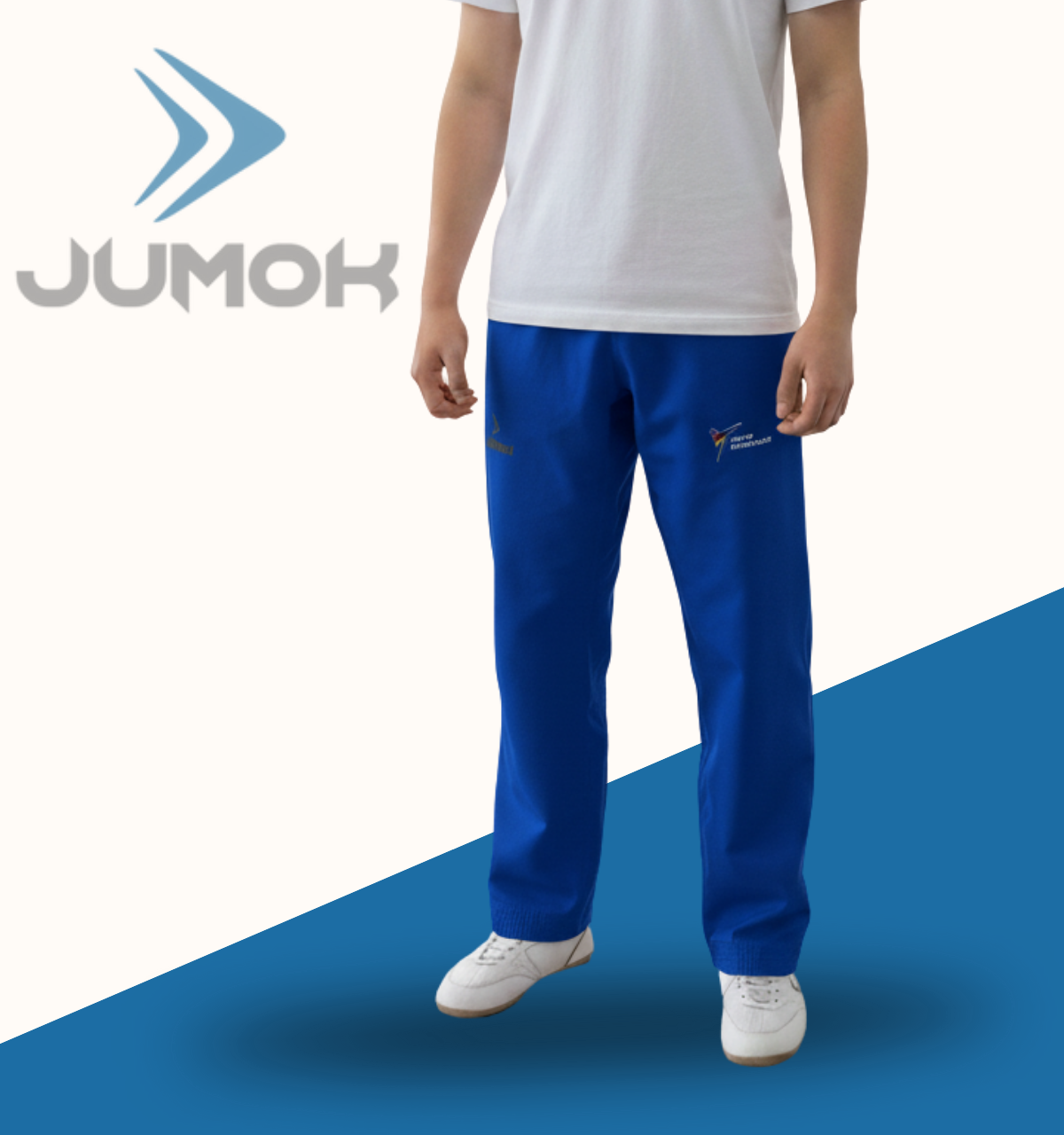 JUMOK FİGHTER MAVİ TAEKWONDO ANTREMAN PANTALONU - TAEKWONDO