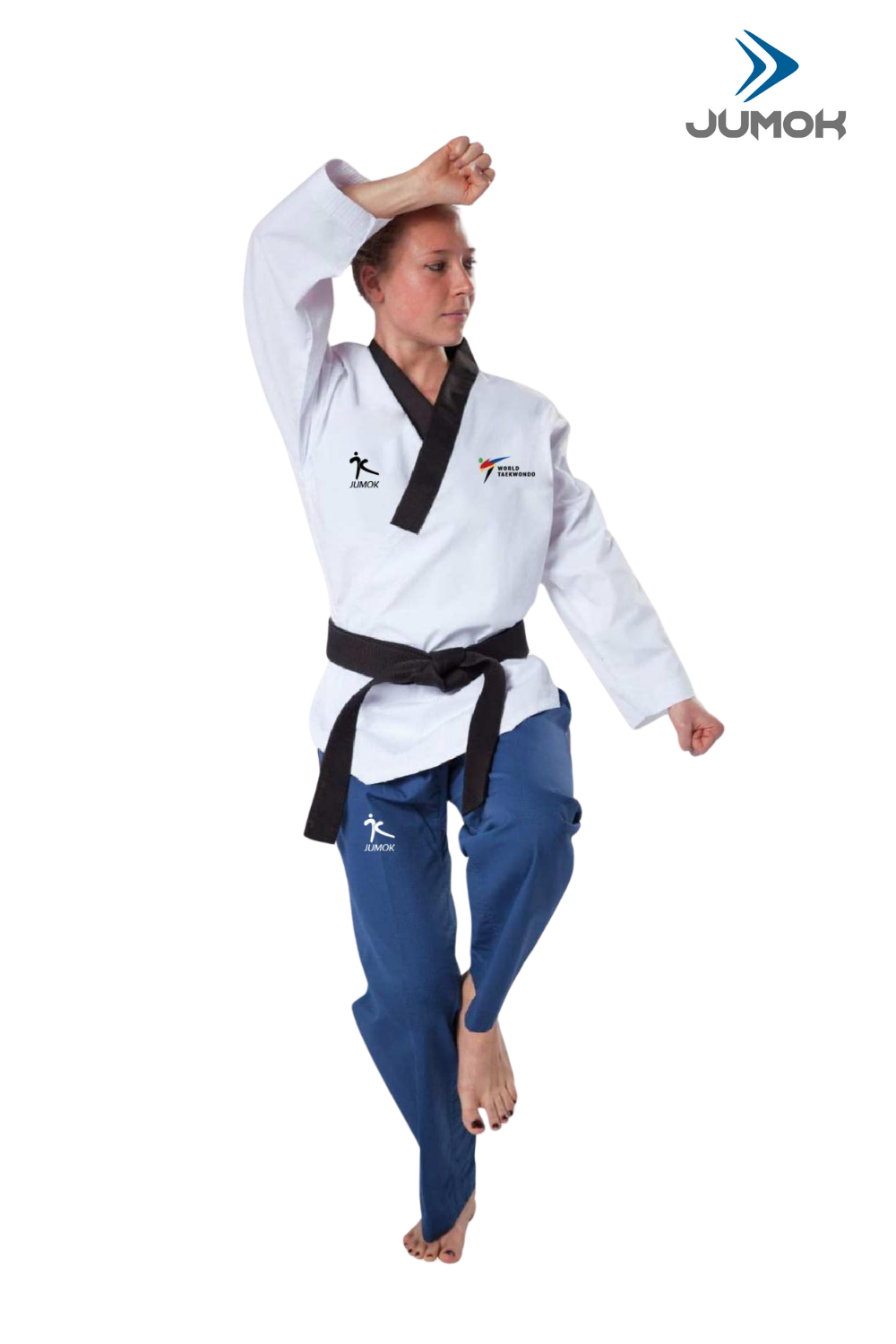 JUMOK SİYAH YAKA GENÇ BÜYÜK BAYAN POOMSE ELBİSESİ - TAEKWONDO