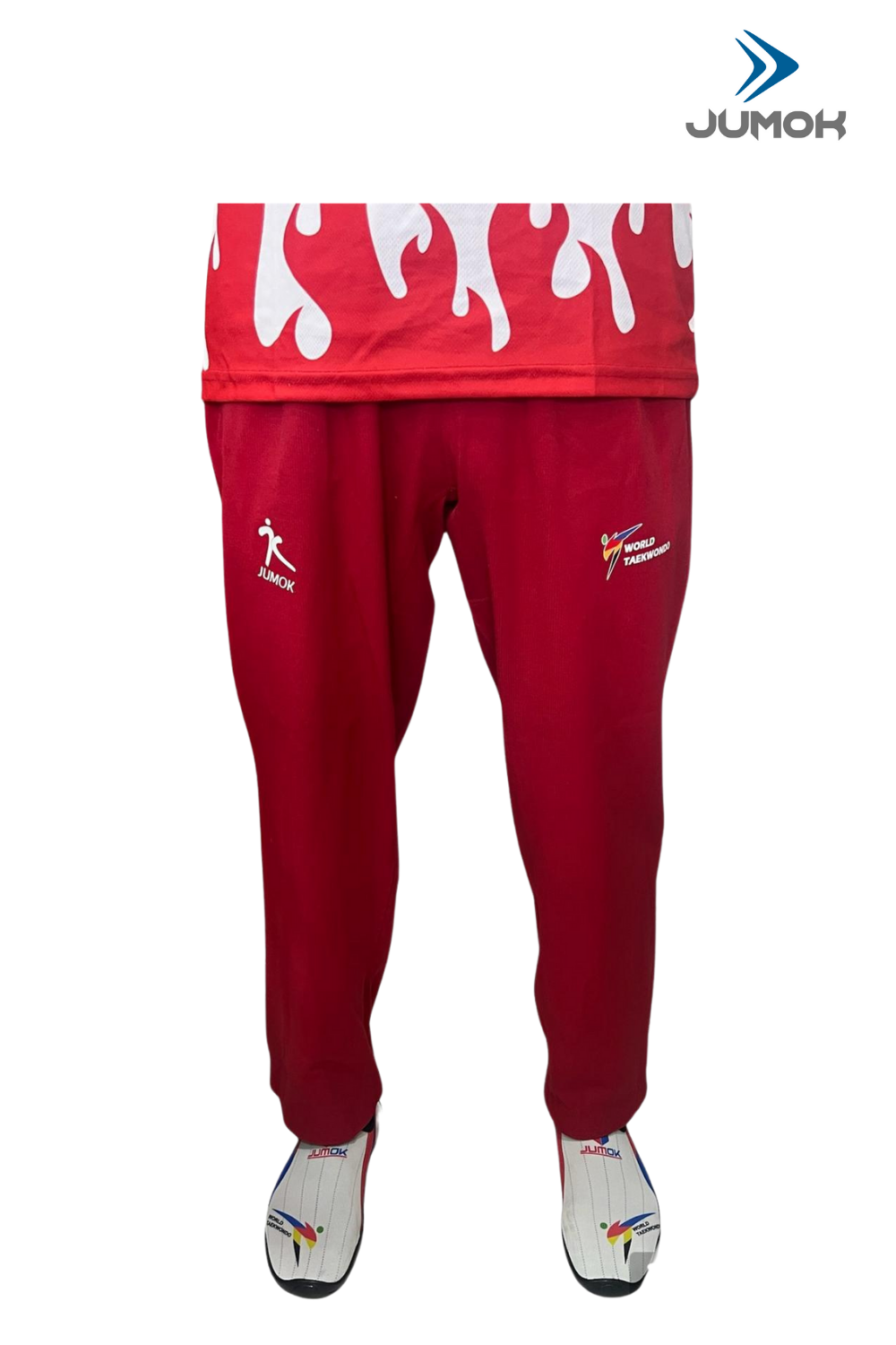 JUMOK FİTİLLİ KIRMIZI TAEKWONDO ANTREMAN PANTALONU - TAEKWONDO